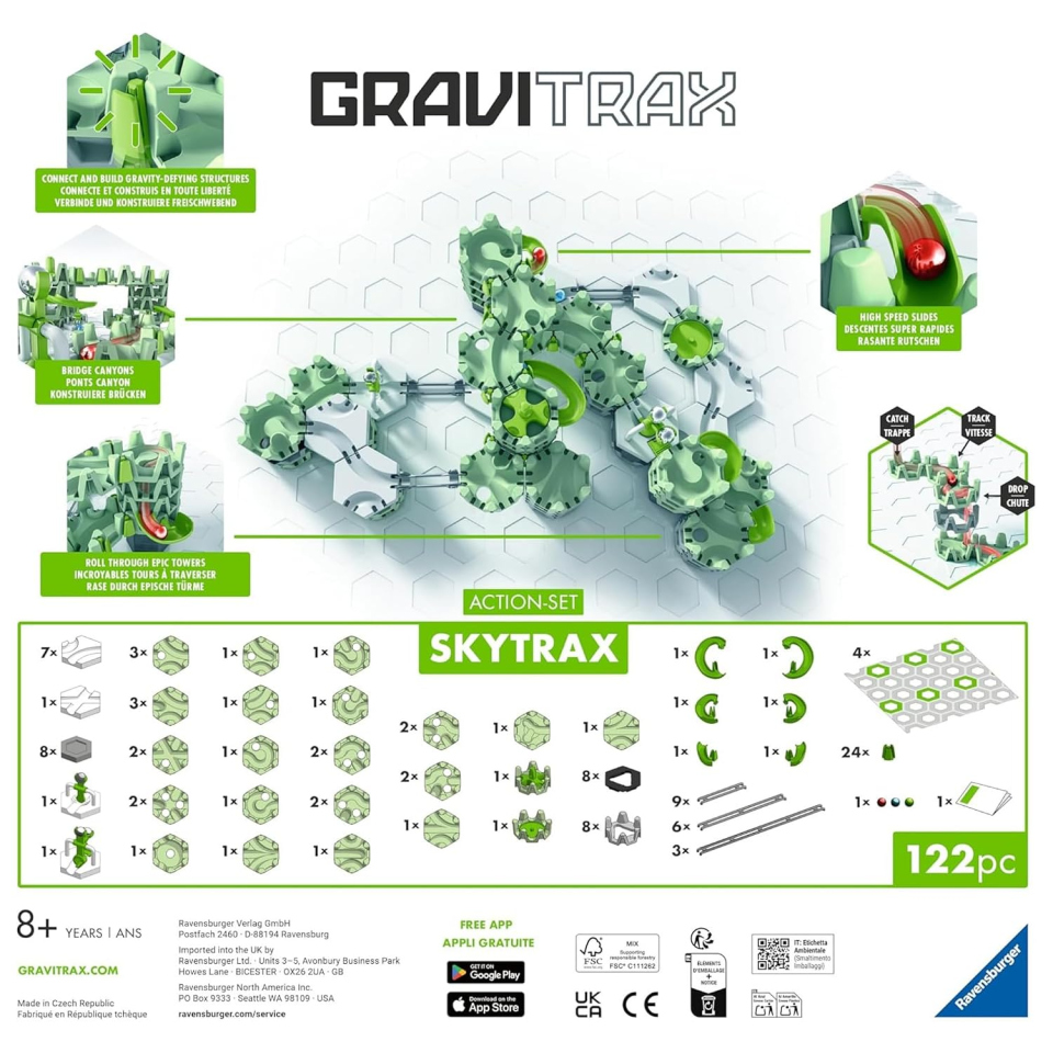 Ravensburger GraviTrax pista di biglie Skytrax 122 pezzi