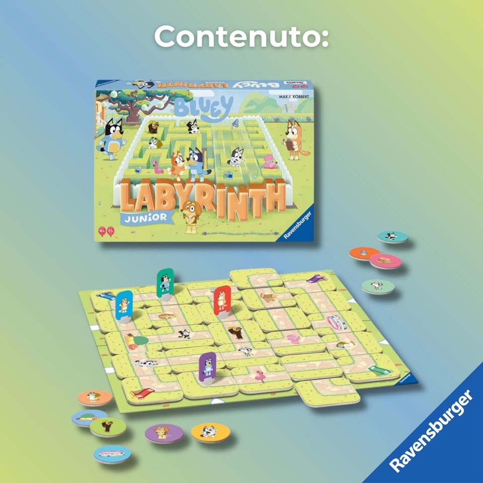 Ravensburger Labyrinth Junior Bluey, gioco dai 4 anni
