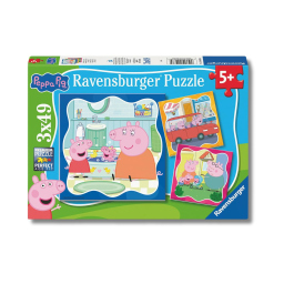 Ravensburger Peppa Pig puzzle, tre puzzle da 49 pezzi