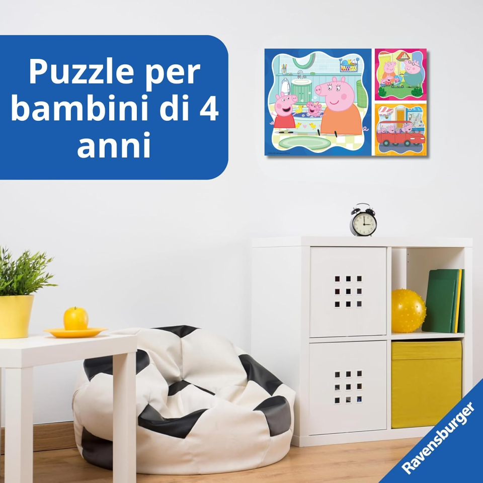 Ravensburger Peppa Pig puzzle, tre puzzle da 49 pezzi