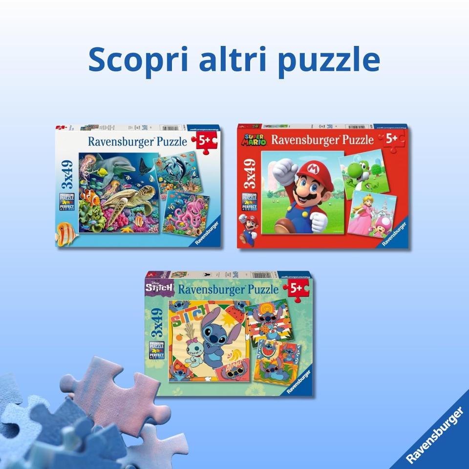 Ravensburger Peppa Pig puzzle, tre puzzle da 49 pezzi