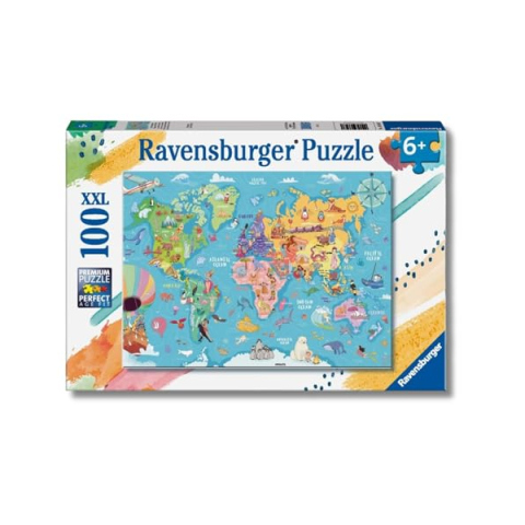 Ravensburger Puzzle XXL Mappa del Mondo – 100 Pezzi da 6 Anni