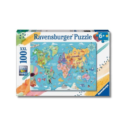 Ravensburger Puzzle XXL Mappa del Mondo – 100 Pezzi da 6 Anni