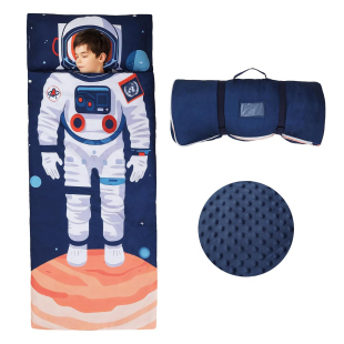 Decalsweet Sacco a Pelo Bambini Astronauti 150×60 cm con Cuscino Rimovibile