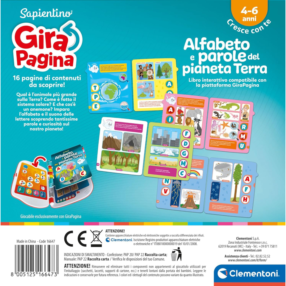 Clementoni Sapientino Girapagina – L'Alfabeto del Pianeta Terra