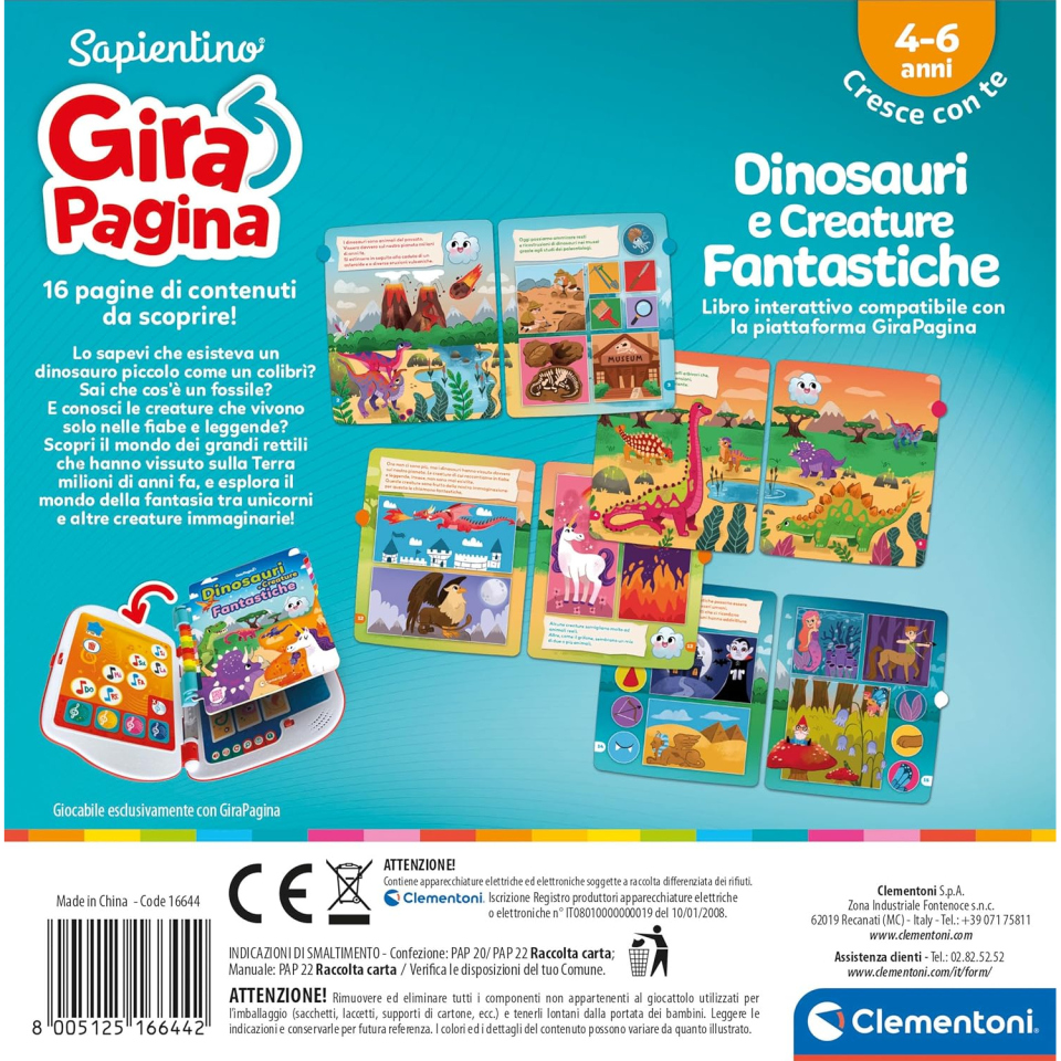 Clementoni Sapientino Girapagina – Dinosauri e Creature Fantastiche