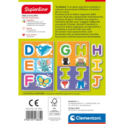 Clementoni Sapientino Le Lettere – Tessere Alfabeto per Bambini 2-4 Anni