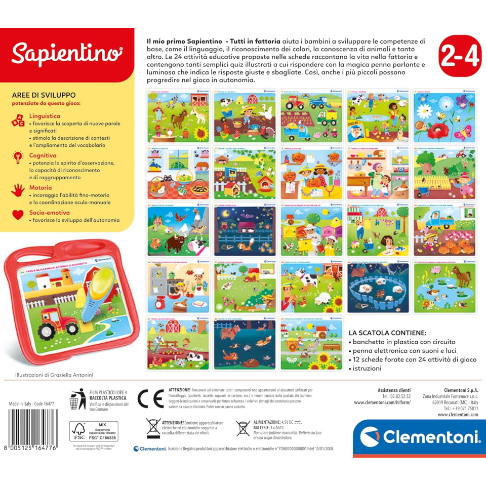 Sapientino Tutti in Fattoria – Banchetto Interattivo Clementoni 2-4 Anni