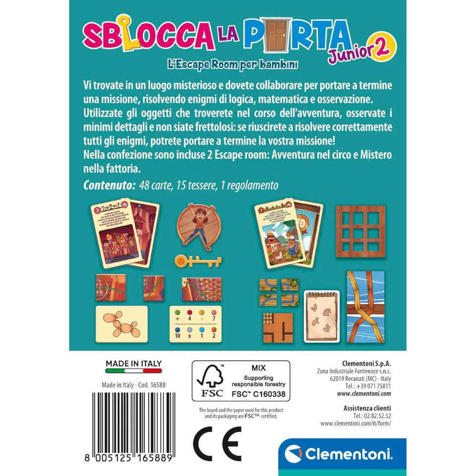 Clementoni Sblocca la Porta Junior 2 – Escape Room Circo e Fattoria