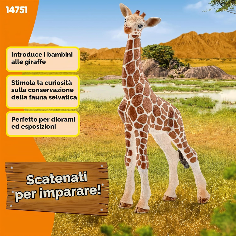 Schleich WILD LIFE cucciolo di giraffa realistico