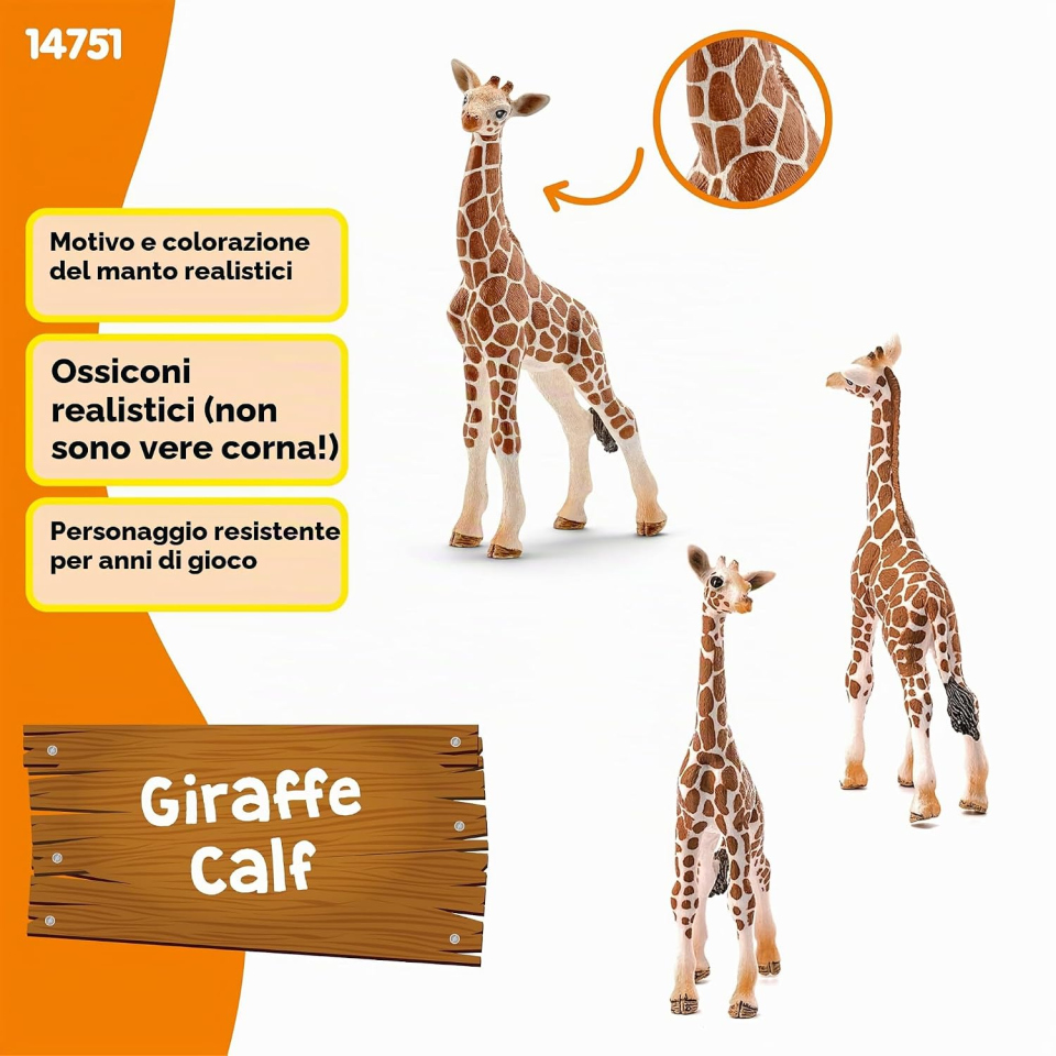 Schleich WILD LIFE cucciolo di giraffa realistico