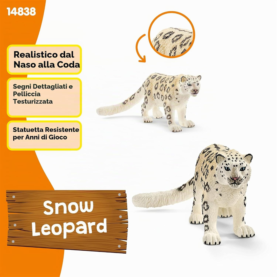 Schleich Wild Life leopardo delle nevi da 11 cm