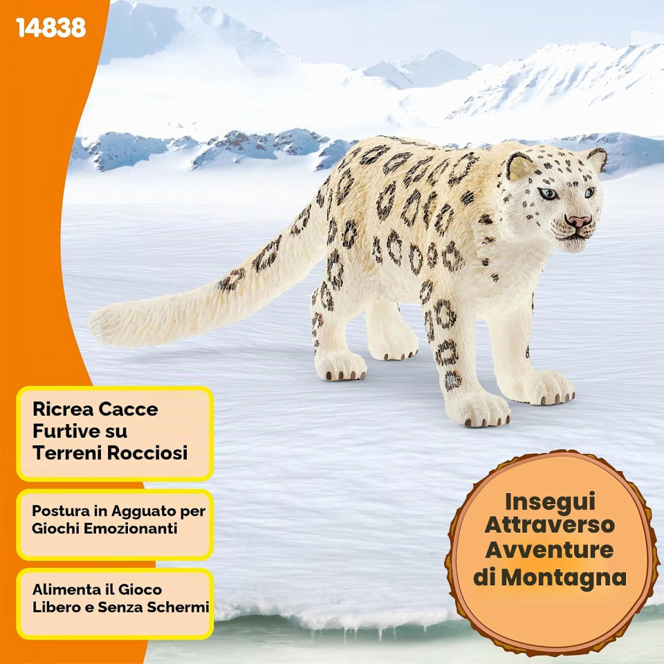 Schleich Wild Life leopardo delle nevi da 11 cm