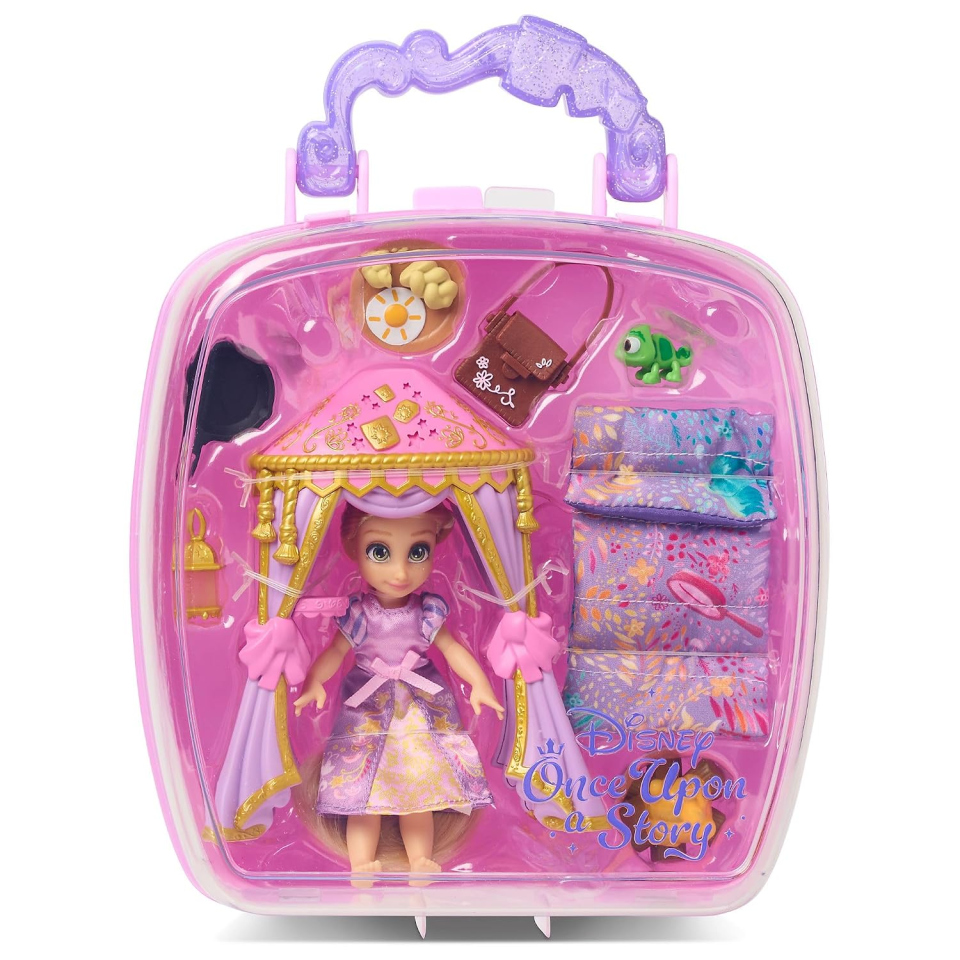 Set mini bambola Rapunzel Disney con Pascal, 10 pezzi
