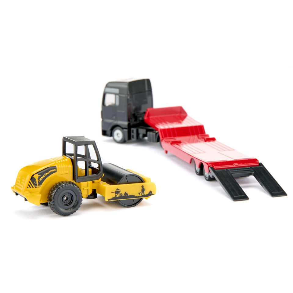 Siku camion MAN rullo compressore con rimorchio ribassato 1:87