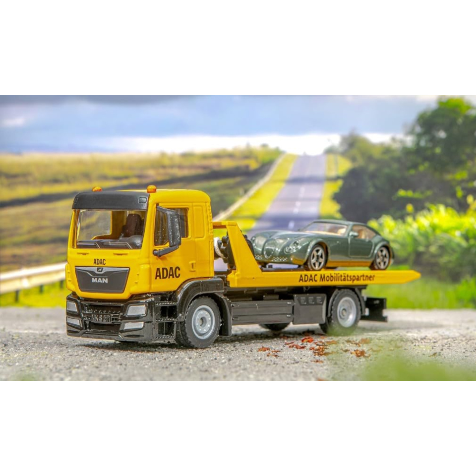 Siku carro attrezzi MAN ADAC con auto, scala 1:55