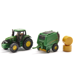 Siku trattore John Deere con pressa e 2 balle