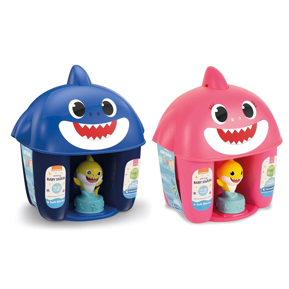 Clementoni Soft Clemmy Baby Shark – Secchiello con Mattoncini Morbidi