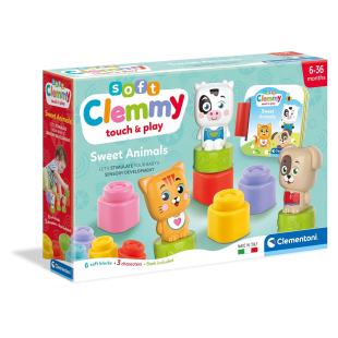 Clementoni Soft Clemmy Sweet Animals – Mattoncini Morbidi e Personaggi 6-36 Mesi