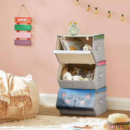 SONGMICS contenitori giochi bambini, 3 scatole impilabili