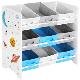 SONGMICS scaffale portagiochi bambini con 9 contenitori
