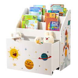 SONGMICS Teza portagiochi con libreria per bambini
