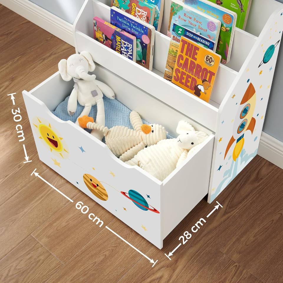 SONGMICS Teza portagiochi con libreria per bambini