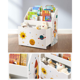 SONGMICS Teza portagiochi con libreria per bambini