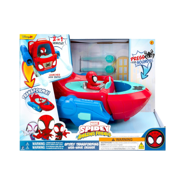 Spidey Web-Wave Cruiser veicolo trasformabile 2 in 1 Jazwares