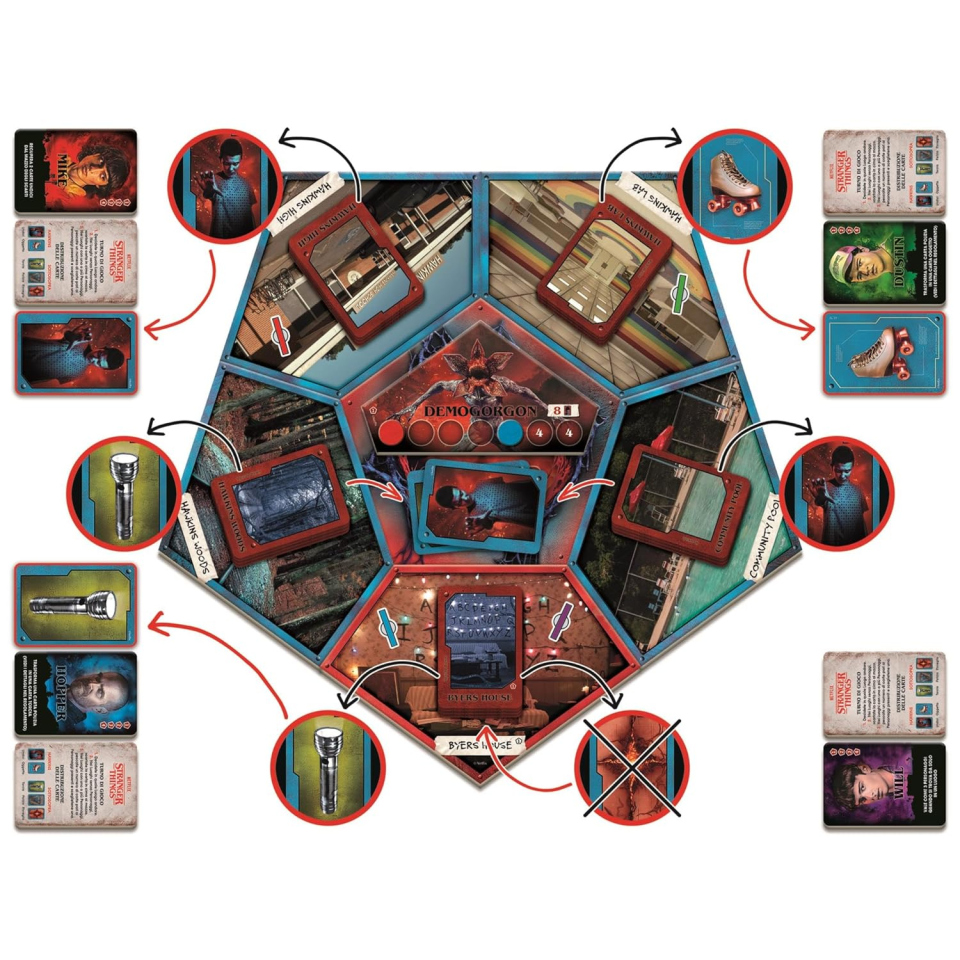 Clementoni Stranger Things Friends Don't Lie – Gioco da Tavolo Cooperativo