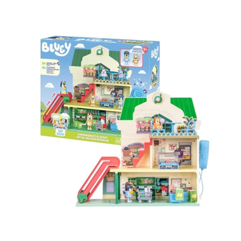Supermercato di Bluey – Playset con Scale Mobili, 2 Figure e Accessori