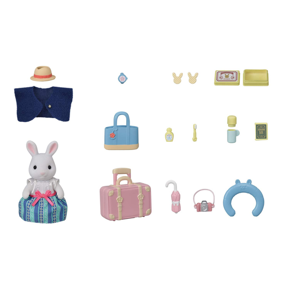 Sylvanian Families bambolina Coniglio Neve con set da viaggio