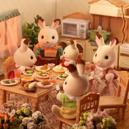Sylvanian Families pupazzetti Coniglio Cioccolato, set 4 figure