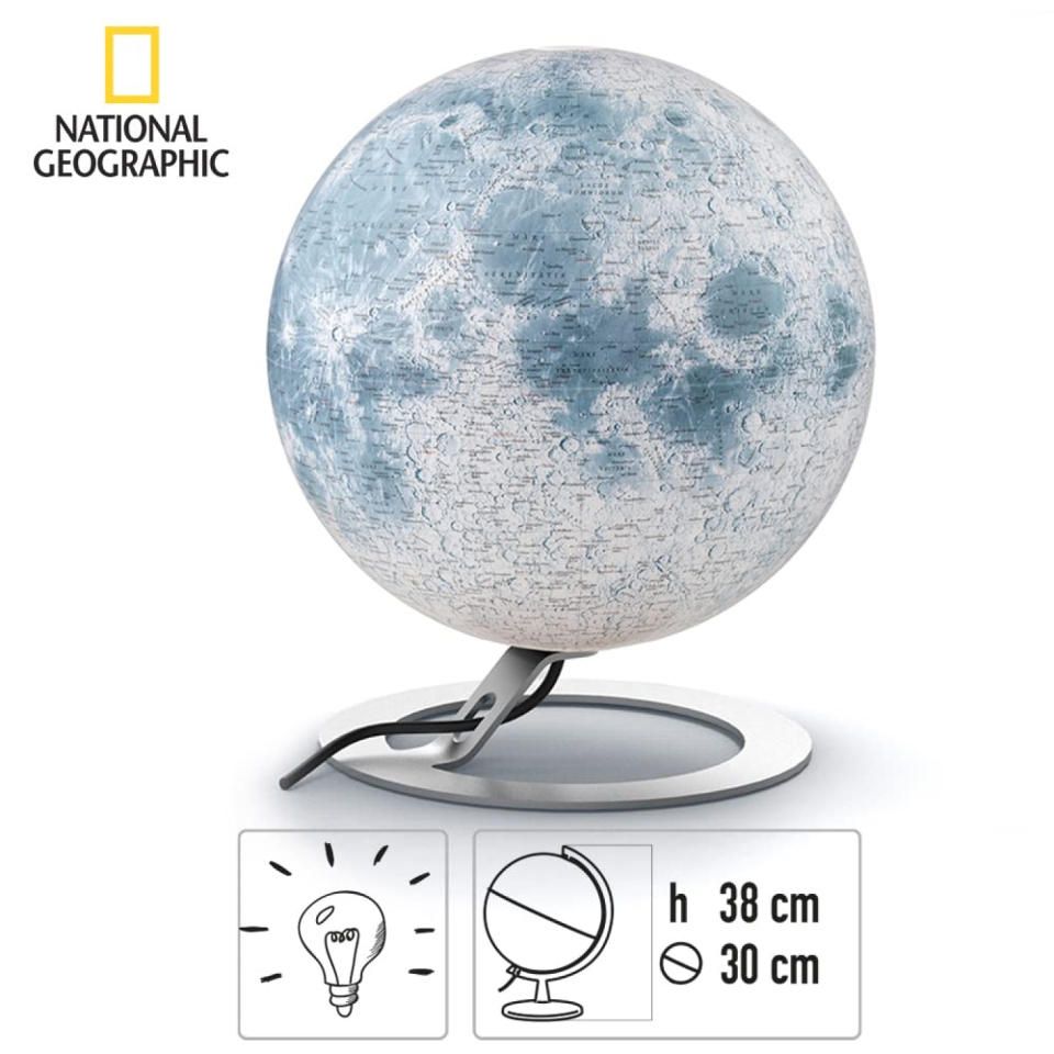Tecnodidattica National Geographic mappamondo lunare luminoso da 30 cm