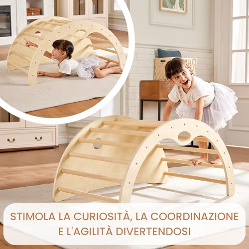Teedum arco da arrampicata Montessori in legno