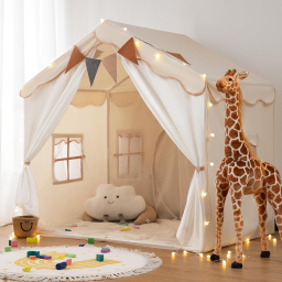 Tenda casetta bambini besrey con 2 porte e tappetino