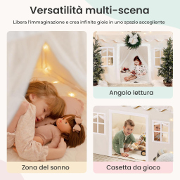 Tiny Land tenda gioco bambini con tappetino e luci