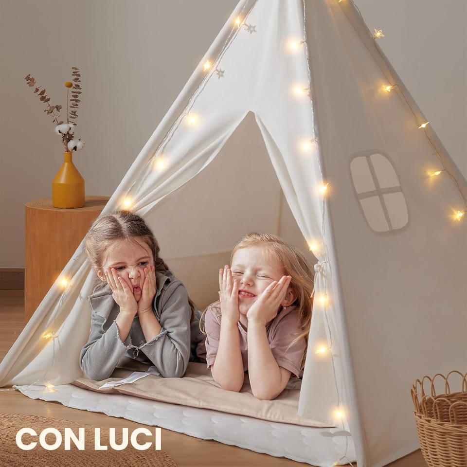 Tiny Land tenda indiana bambini con luci e tappetino