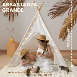 Tiny Land tenda indiana bambini con luci e tappetino
