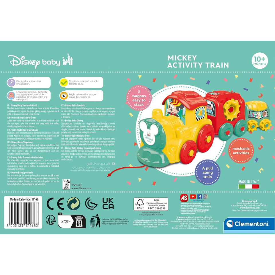 Trenino Trainabile Disney Baby Clementoni con Vagoni Impilabili
