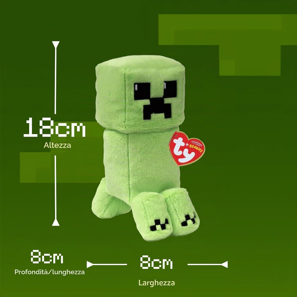 Ty Minecraft peluche Creeper da 3 anni
