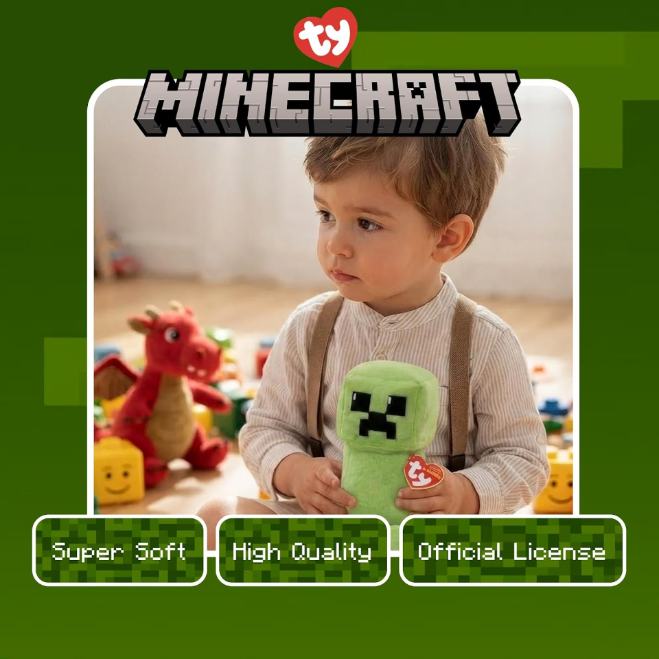 Ty Minecraft peluche Creeper da 3 anni