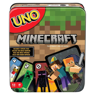 UNO Minecraft gioco di carte con scatola metallica
