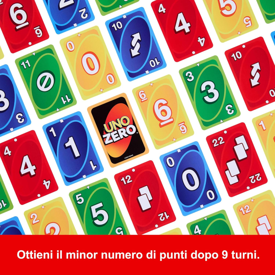 UNO Zero gioco di carte Mattel, 2-8 giocatori