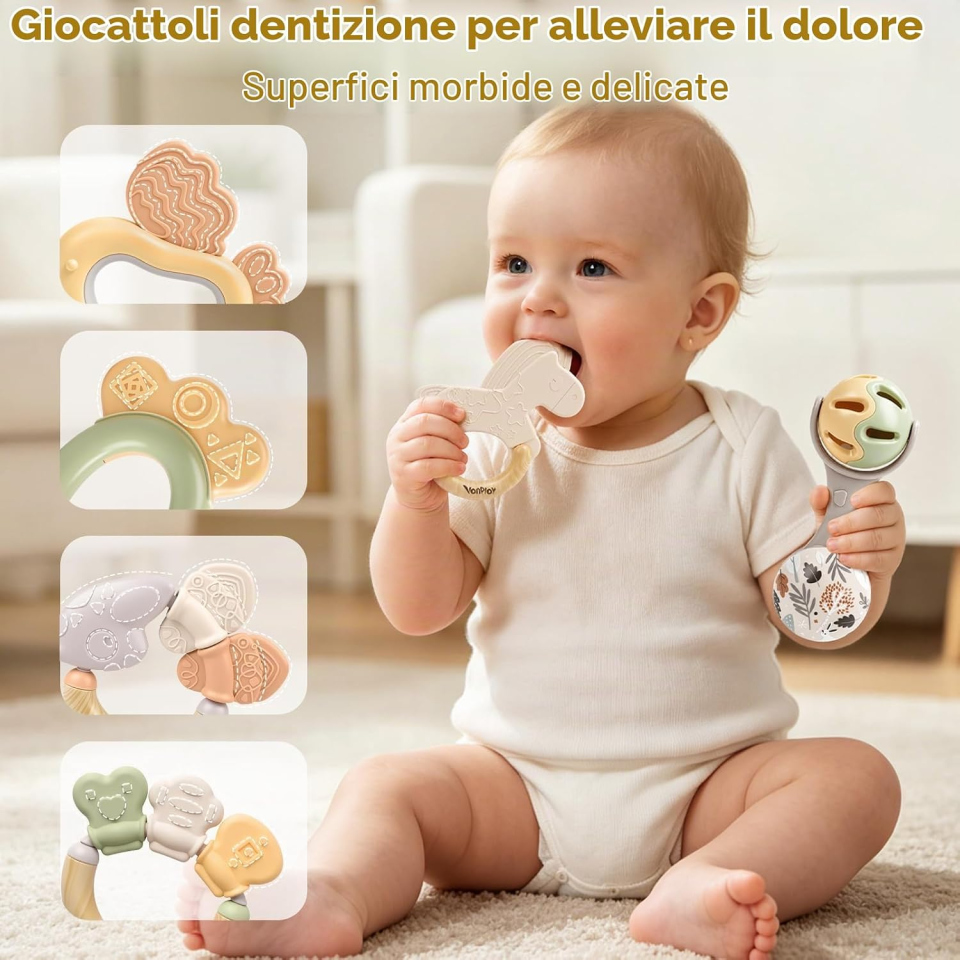Vanplay sonagli per dentizione neonato, set da 10 pezzi