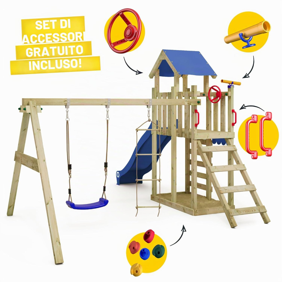 Wickey MultiFlyer Light torre gioco con altalena doppia