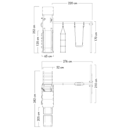 Wickey MultiFlyer Light torre gioco con altalena doppia