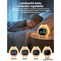 YISSVIC sveglia gufo per bambini con luce notturna