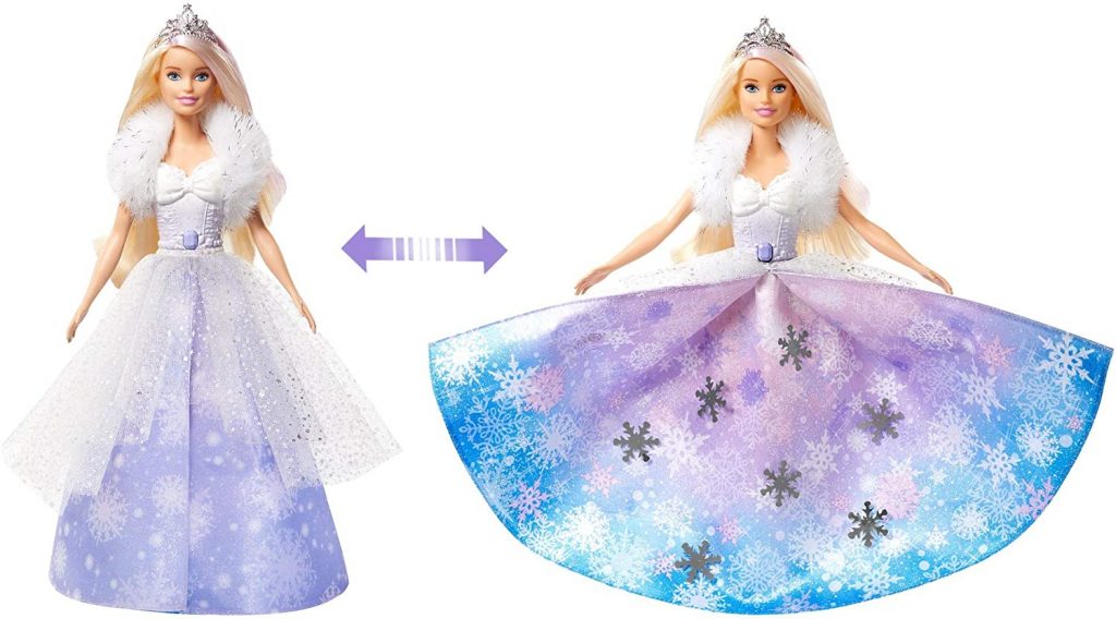 Barbie Principessa Magia d'Inverno con corona e gonna