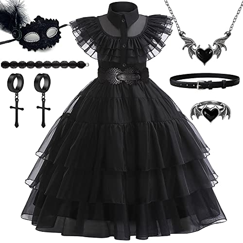 Costume Mercoledì Addams da Bambina per Carnevale o Halloween (taglia 120)